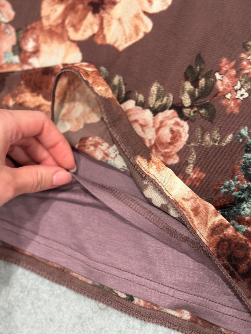 Olivaceous Anthropologie Brown Floral Mini Skirt - Picture 9 of 9